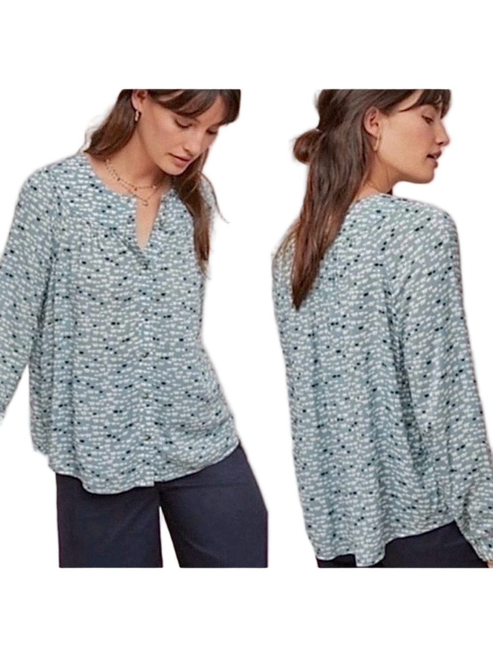 Conversations by Anthropologie polar bear blouse